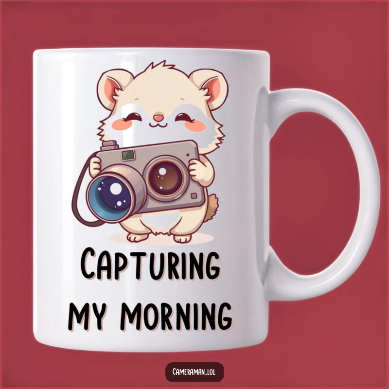 Funny Fluffy Animal Photographer Mug - Adorable Curious Tilt, Perfect Gift