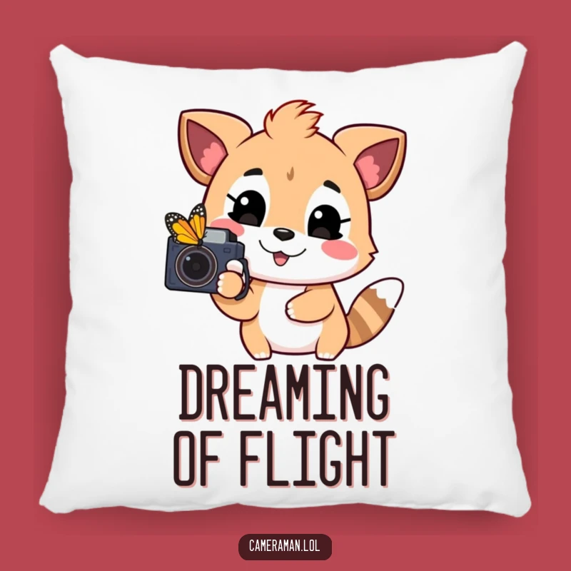 Funny Playful Animal Pillow - Cozy Butterfly Lover, Happy Photographer Cushion Gift