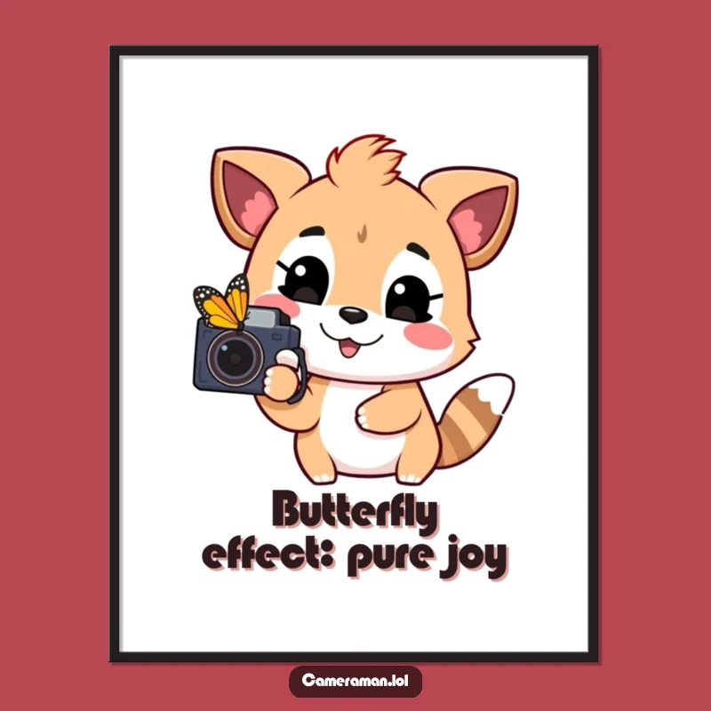 Free Printable Wall Art: Funny Animal Chasing Butterflies - Downloadable Decor