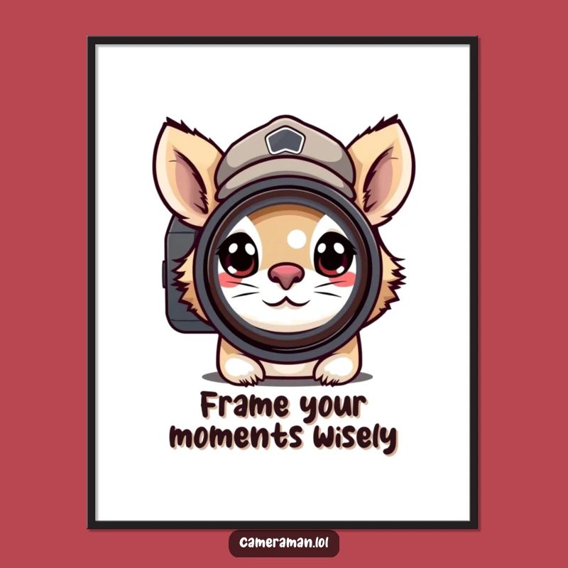 Free Printable Wall Art: Funny Determined Animal Photographer - Downloadable