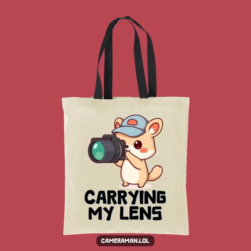 Funny Animal Reporter Tote Bag: Jaunty Cap Points Camera for a Hilarious Media Bag