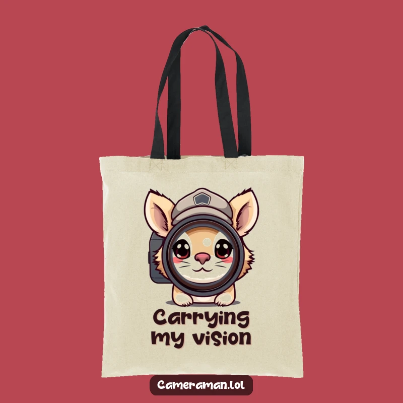 Funny Determined Photographer Tote Bag - Cap Focus, Camera Gear Carry-All Gift